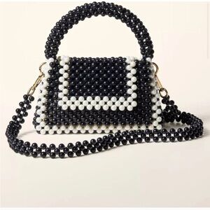 Black and White Beaded pearl Handbag Kate spade